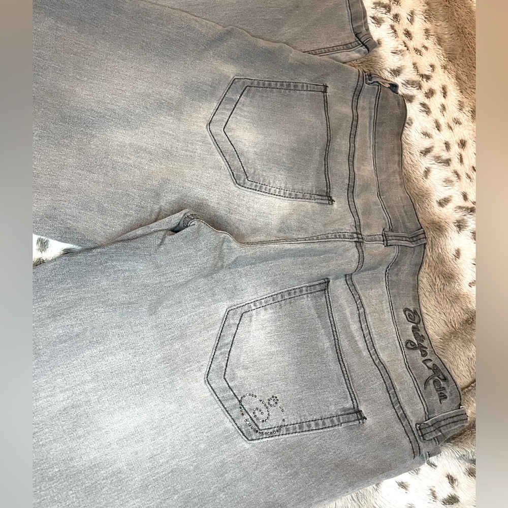 Grey stretch straight leg Indigo jeans